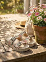 Load image into Gallery viewer, Heleey Blossom Buckle Comfort Slides