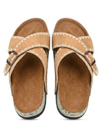 Load image into Gallery viewer, Heleey Sandstone Stitch Comfort Slides