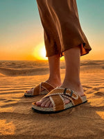 Load image into Gallery viewer, Heleey Sandstone Stitch Comfort Slides
