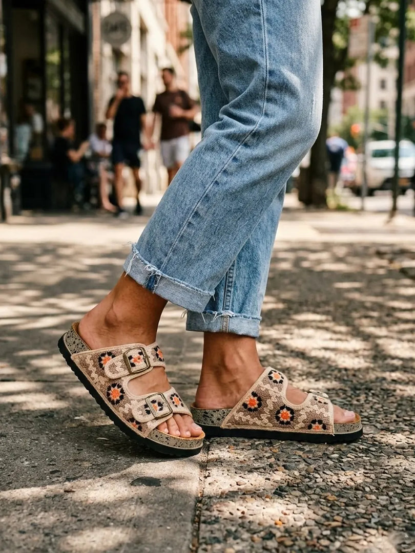Heleey Terra Bloom Buckle Slides