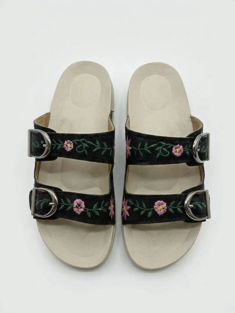 Heleey Midnight Blossom Comfort Slides