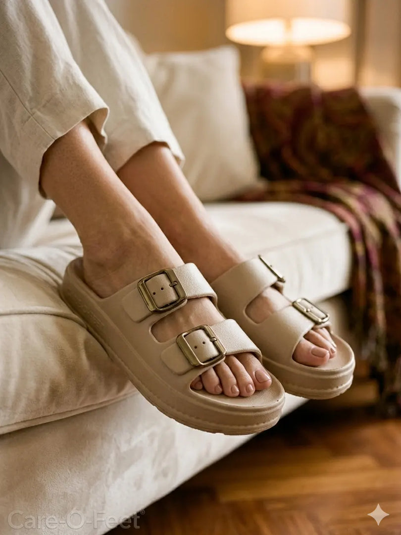 Heleey Ivory Luxe Buckle Slides