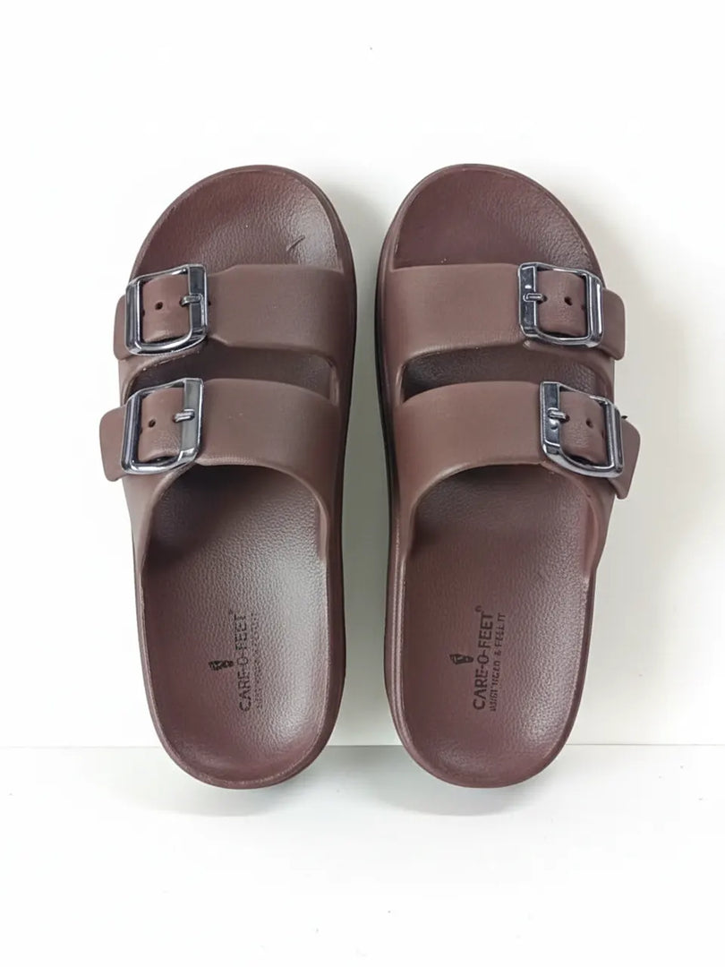 Heleey Cocoa Classic Buckle Slides