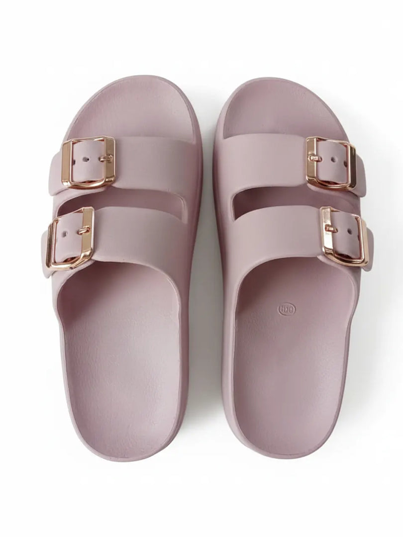 Heleey Blush Glow Buckle Slides