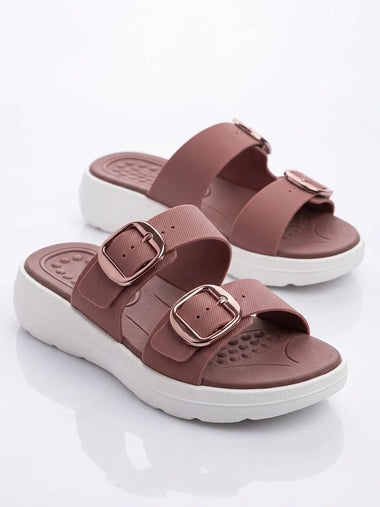 Heleey Rosewood Comfort Buckle Slides