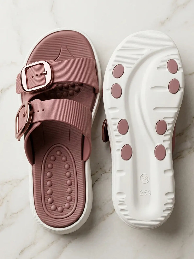 Heleey Rosewood Comfort Buckle Slides