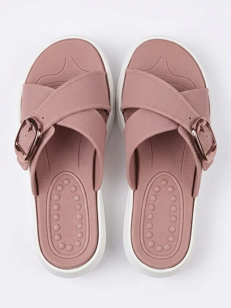 Heleey Blush Radiance Buckle Slides