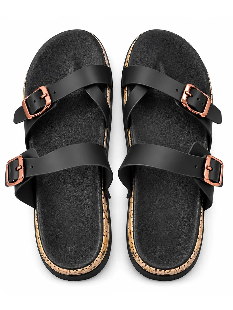 Heleey Urban Comfort Toe-Loop Buckle Sandals