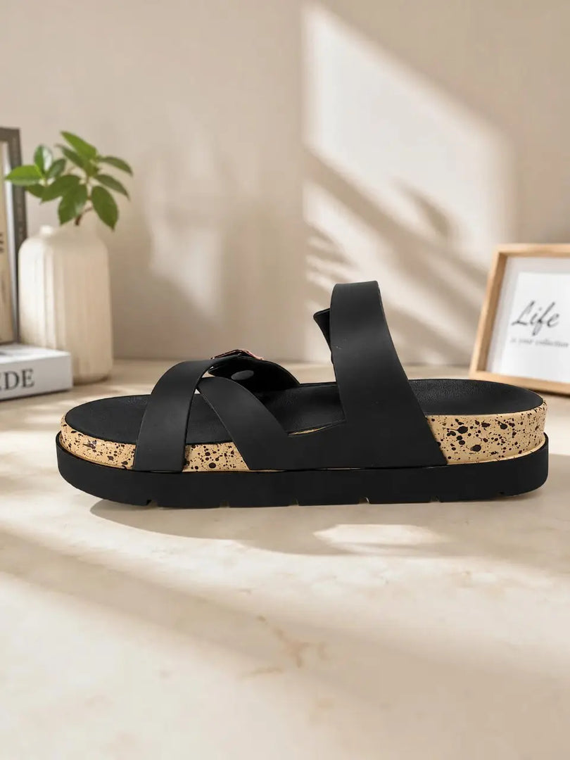 Heleey Urban Comfort Toe-Loop Buckle Sandals