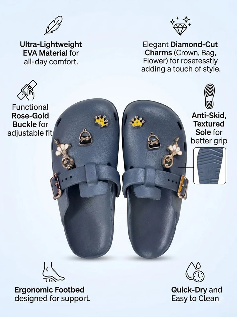 Heleey Crown Charm Comfort Clogs