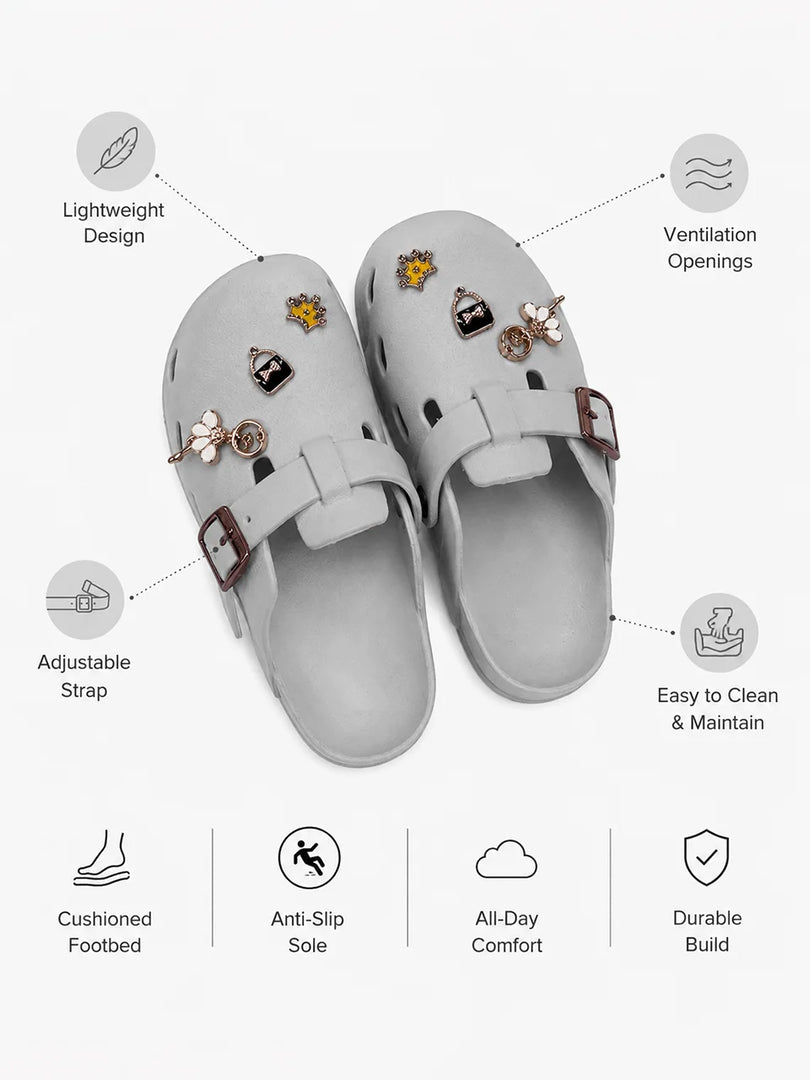Heleey Pearl Crown Clogs