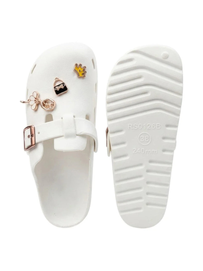 Heleey Ivory Charm Clogs