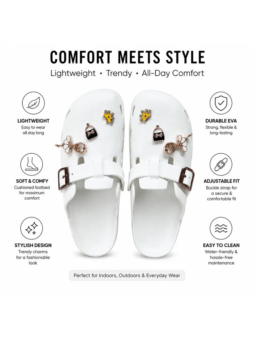 Heleey Ivory Charm Clogs