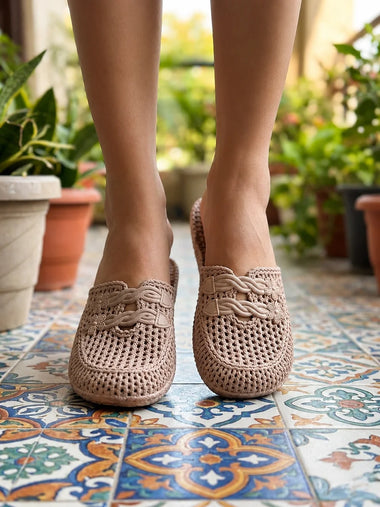 Heleey Flora Weave Slides