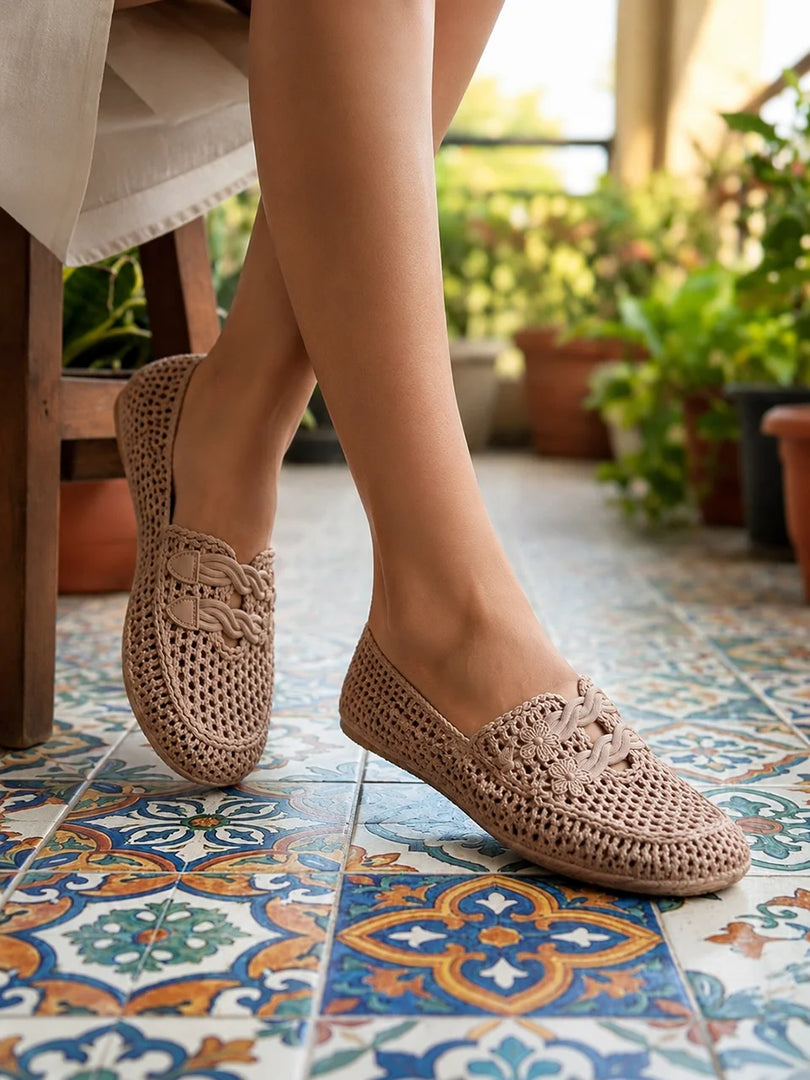 Heleey Flora Weave Slides
