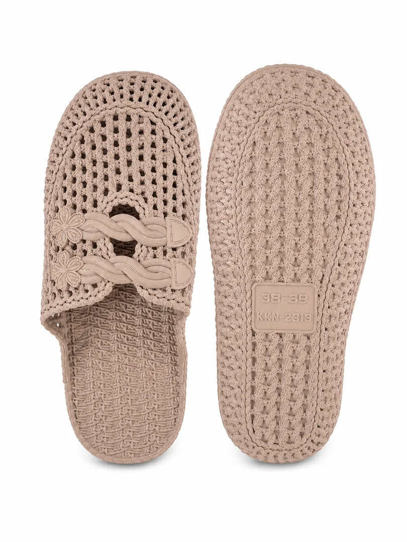 Heleey Flora Weave Slides
