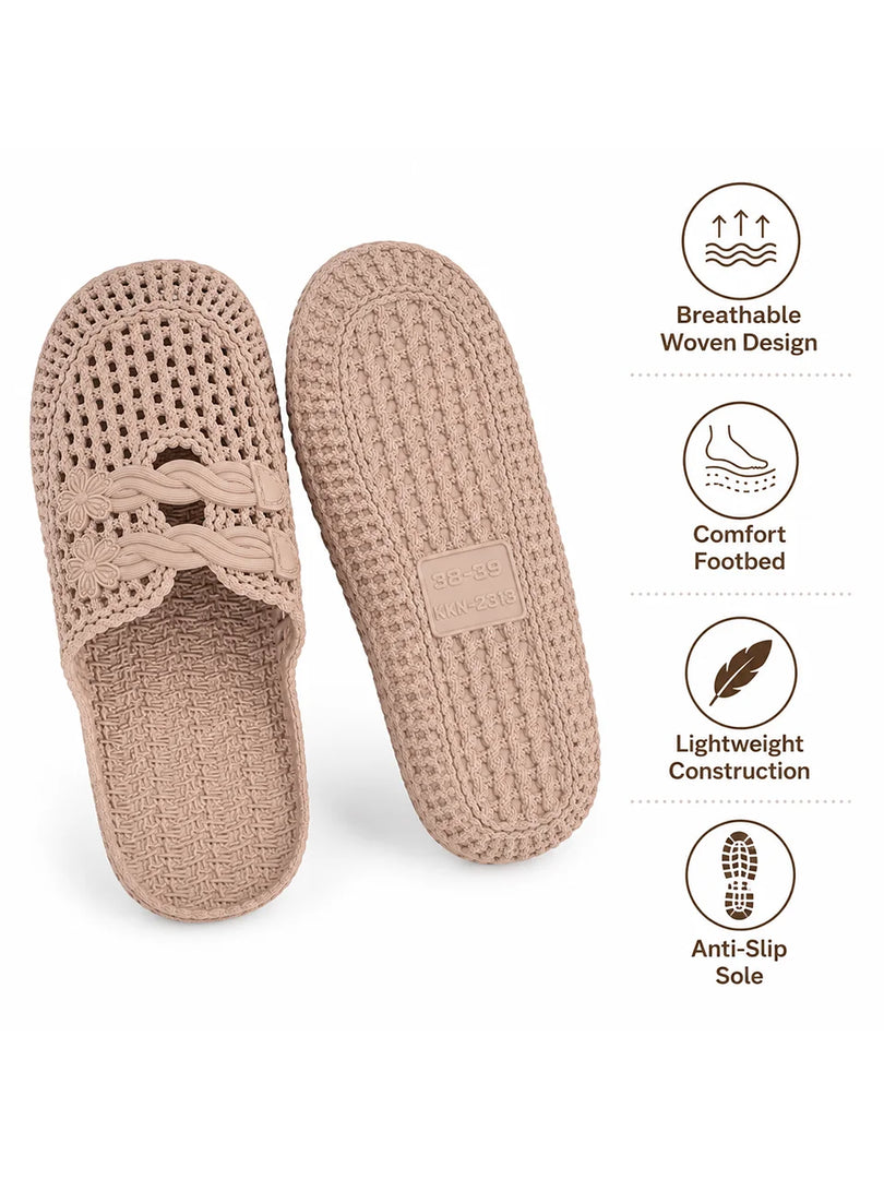 Heleey Flora Weave Slides