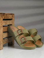 Load image into Gallery viewer, Heleey Olive Ease Slides