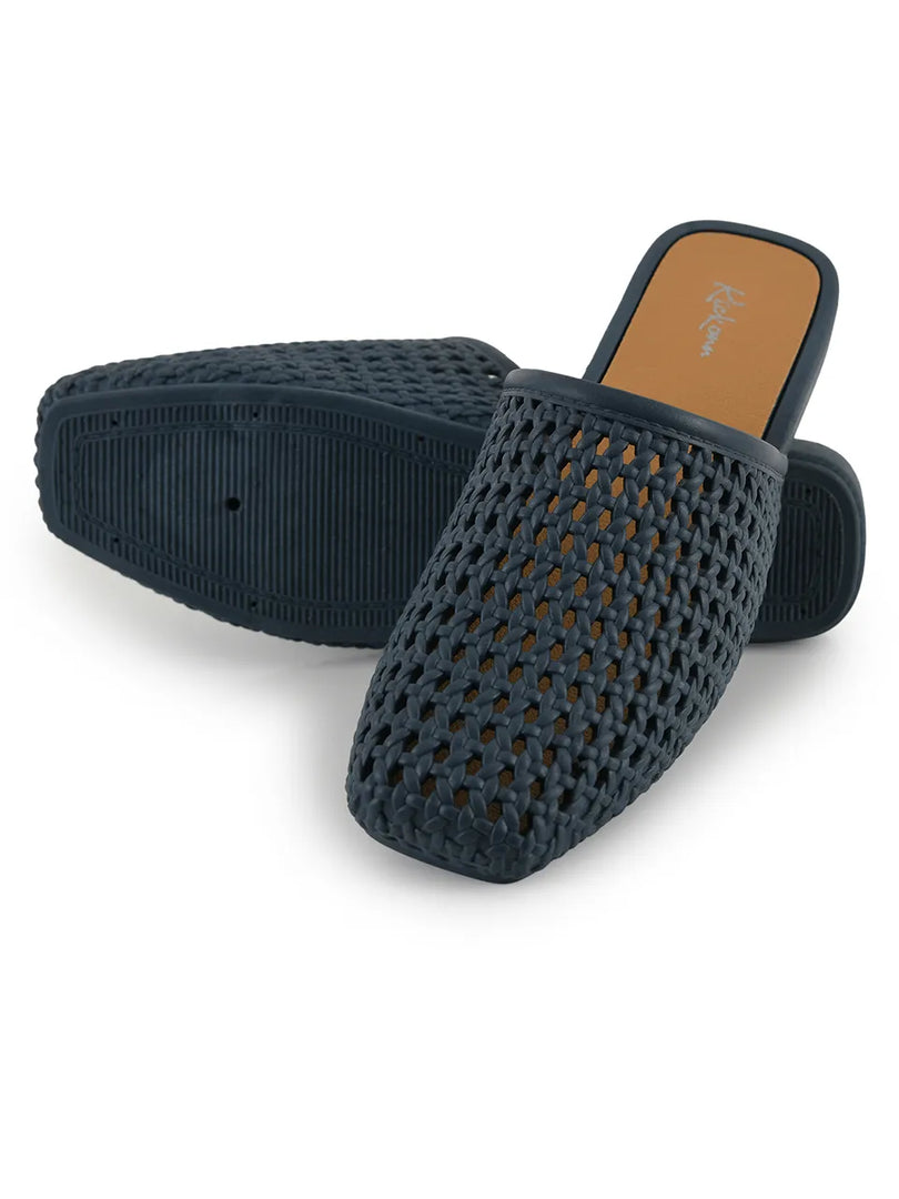 Heleey Midnight Weave Mules