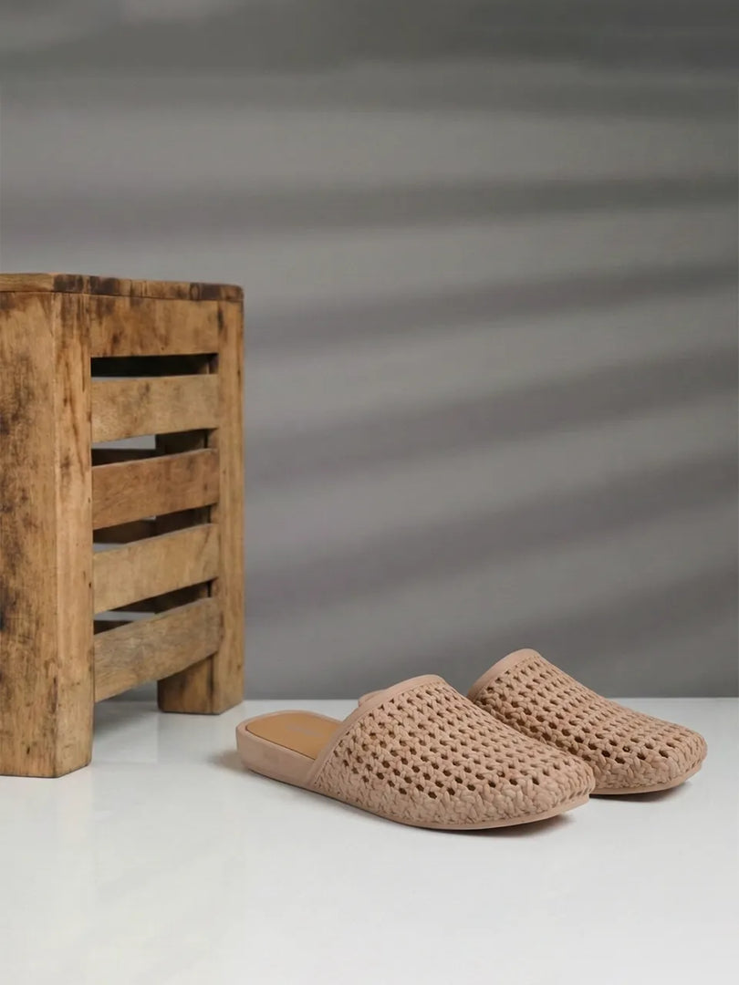Heleey Blush Weave Comfort Mules