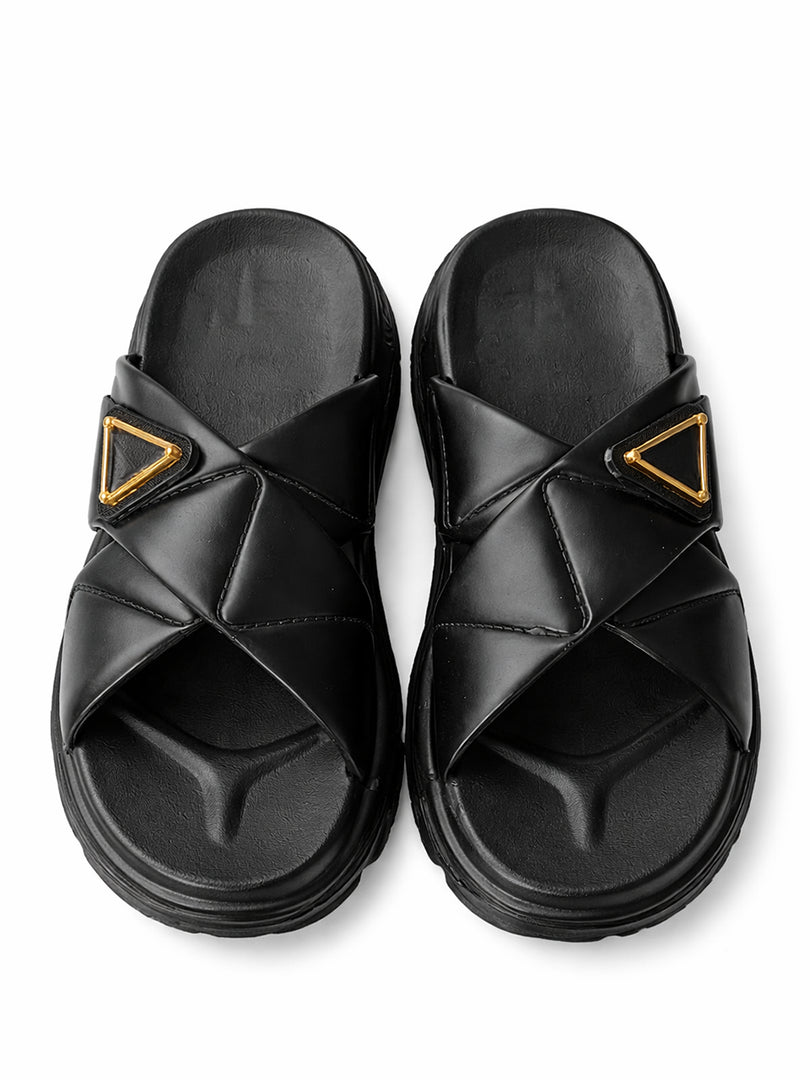 Noir Luxe Cross Slides