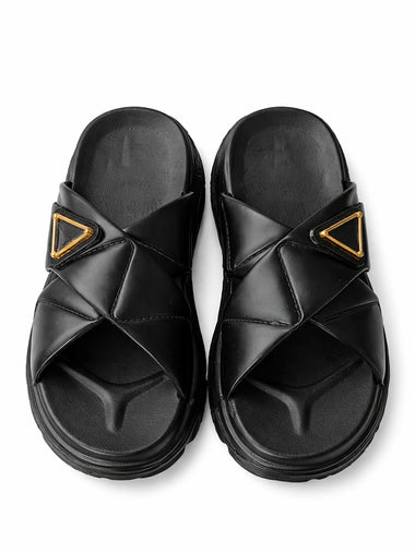Noir Luxe Cross Slides