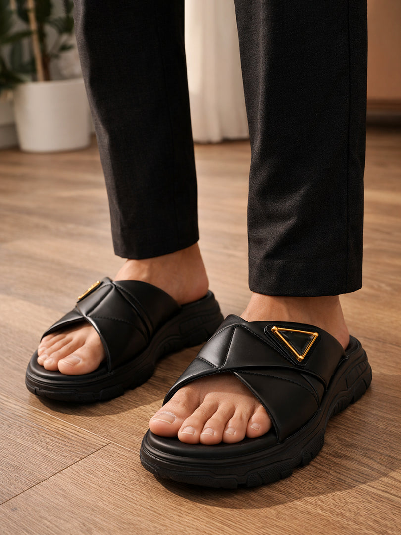 Noir Luxe Cross Slides