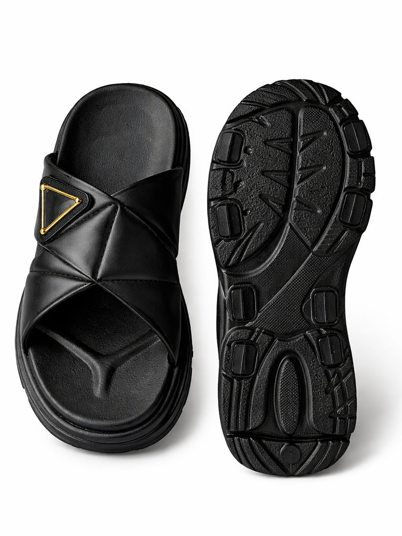 Noir Luxe Cross Slides