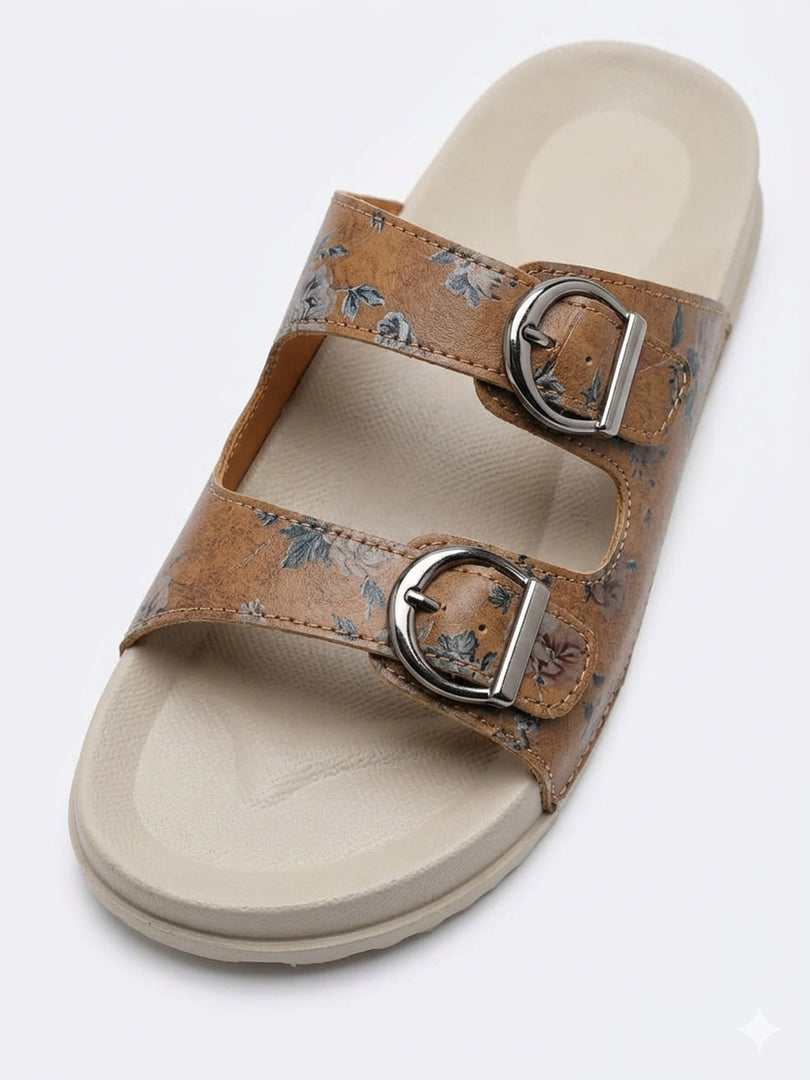 Autumn Bloom Buckle Slides