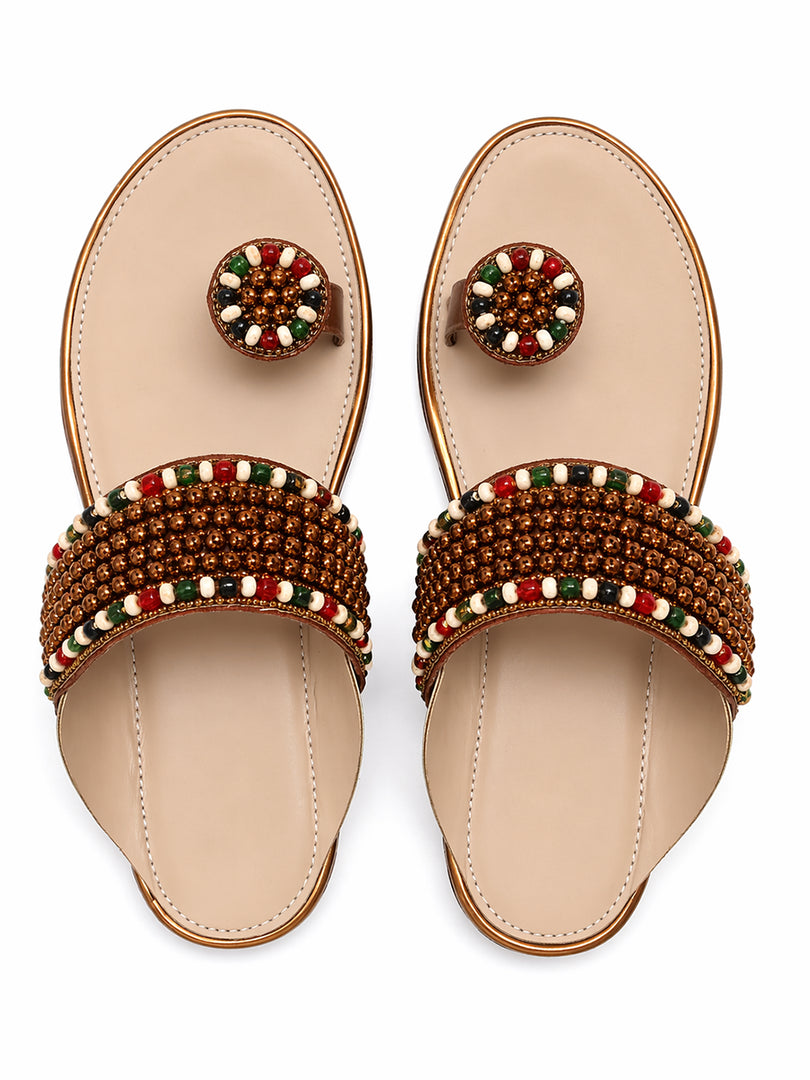 Royal Bead Toe-Ring Slides
